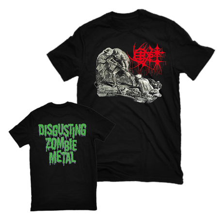 CRYPT DISGUSTING ZOMBIE METAL T-SHIRT - BLACK