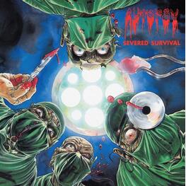 AUTOPSY - Severed Survival (35th Anniversary Edition Red/black Marbled Vinyl) - Green Cover (LP)